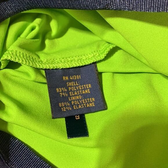 POLO GOLF RALPH LAUREN skort lime green built in shorts & trim pockets side zip - Picture 8 of 12